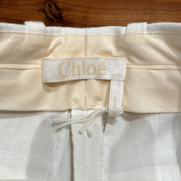 Chloe Linen Linen tapered Trouser Pants White Size FR34 - Picture 5 of 15